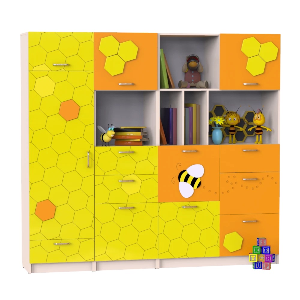 Шафи для зберігання засобів навчання (Стінка "Бджілка" 06722) МЕБЛІ ТЕХНОСТИЛЬ